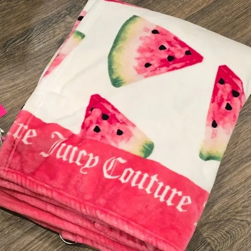 Juicy Couture Logo Watermelon Plush‎ Throw Blanket